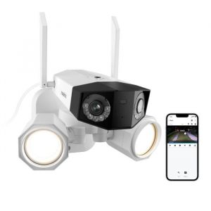 Reolink Caméra de Sécurité 8MP 2.4/5 GHz WiFi Projecteur,Double Objectif,Panorama à 180°,Détection intelligente