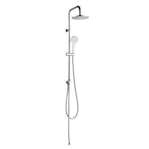 K2O Colonne de Douche sans Robinet Chillout Valley 96,5 cm Design Rond en Acier Inoxydable avec Pommeau de Douche et Douchette à Main