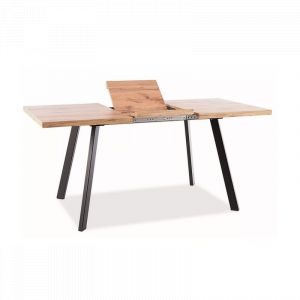 Table à manger extensible "Brick" - Marron clair/Noir - L 120 x H 75 cm