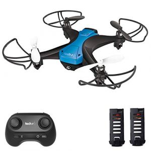 Tech rc Mini Drone 20 Minutes Autonomie et Télécommande, Mini Drone Enfant avec 2 Batteries, 2 4GHz 4 Axes Gyro Mode sans Tête 360°Flips, Décollage/Atterrissage à Une Touche