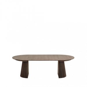 Table à manger extensible 4 à 10 personnes 120-240x120cm en bois - Bois foncé - Osaka