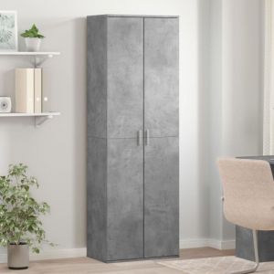 VidaXL Buffet haut gris béton 60x35x180 cm bois d'ingénierie
