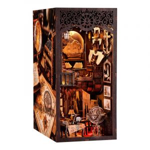 Dam M&eacute;moire de navigation. Book nook en bois, design 3d r&eacute;aliste.