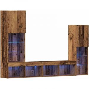 VidaXL Meuble tv 4 pcs Bois ancien 40.5 x 30 x 102 cm