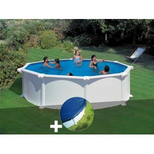 Gre Kit piscine acier blanc Atlantis ronde 4,80 x 1,32 m + Bâche hiver