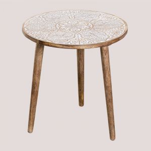 Table D'appoint Ronde En Bois De Manguier (Ø45 Cm) Tienga Bois De Mangue
