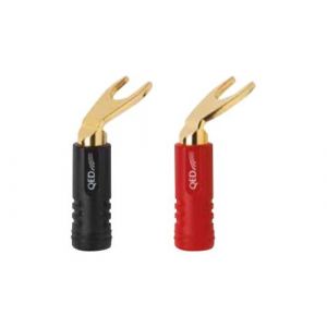 QED Airloc Standard - Connecteur pour haut-parleur - fourchette prise - noir, rouge (pack de 20)