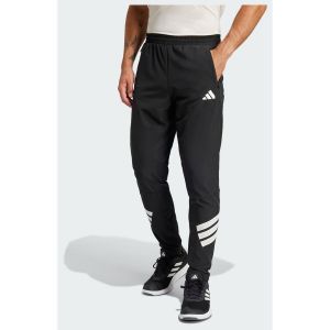 Adidas Pantalons de fitness gym+ 3 bandes wv homme noir/blanc