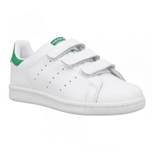 Adidas Stan Smith, Sneakers Basses garçon, Blanc (White/White/Green), 33 EU (UK Child 1 Enfant UK)