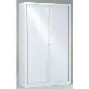 Pierre henry Armoire Monobloc à rideaux - Blanc - HxLxP 1980 x 1200 x 430 -