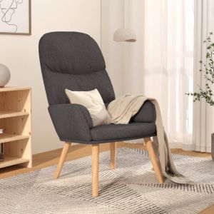 VidaXL Chaise de relaxation Gris fonc&eacute; Tissu - Gris