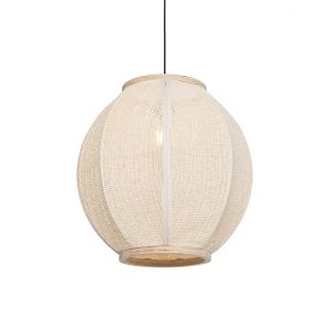 Qazqa Suspension en tissu blanc