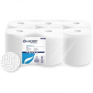 Lucart Essuie-mains rouleaux Strong, lot de 6 de 140 m