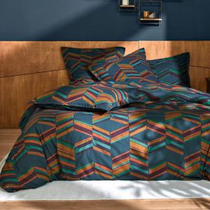 Housse de couette JEUX GRAPHIQUES style chevrons, multicolore
