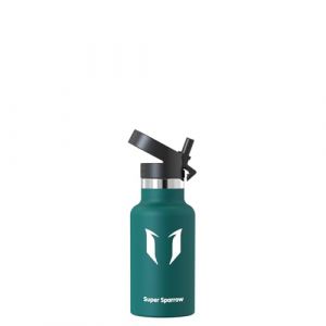 Super Sparrow Gourde Isotherme - 18/10 Ultra Léger Bouteille Isotherme - 350ml - Gourde Sport Étanche Avec Couvercle à Paille - Gourde Enfant sans BPA, pour Voyages, L'école, Bureau, Maison