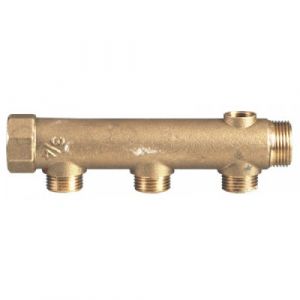 Image de Riquier Collecteur mâle et femelle 26/34 avec purge 12/14, 3 départs 15/21