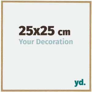 Yd. - Your Decoration - 25x25 cm - Cadre Photo en Plastique Avec Verre acrylique - Anti-Reflet - Excellente Qualit&eacute; - H&ecirc;tre Clair - Cadre Decoration