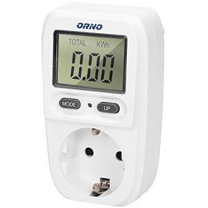 Orno WAT-419(GS) Compteur Electrique pour Prise Compteur de Coût Energétique Avec Ecran LCD, Puissance Maximale 3680W - Produit Pour Marché Allemand