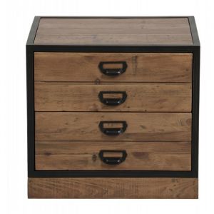 Decoration D ’ Autrefois - Meuble de rangement 2 tiroirs - Bois-MDF - Marron - Interior's