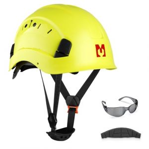 Mustbau Casque de S&eacute;curit&eacute; - Casques de Protection EN397 - Lunettes Antibu&eacute;e - 53 &agrave; 63cm Tour de T&ecirc;te R&eacute;glable - Vert