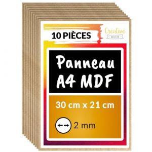 Panneau De Mdf - Creative Deco - A4 - 10 Pièces - 300 X 210 X 2 Mm - Certifié Premium-Creative Deco