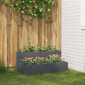 VidaXL Jardinière de jardin 2 niveaux 100x60x45 cm Anthracite Plastique