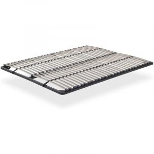 Monmobilierdesign ORTHO Sommier &agrave; lattes en acier avec bande stabilisatrice Noir 160x200 cm sans pieds