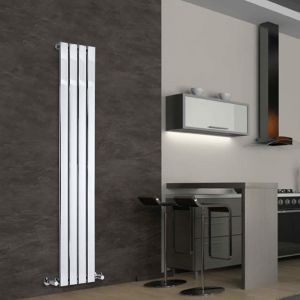 Hudson Reed Radiateur vertical Design en Acier Chrom&eacute; 1600 mm x 300 mm Rang Unique