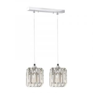 Image de Spotlight Lampe Suspension 2 Têtes "Casino" 33cm Transparent