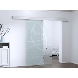 Porte coulissante en applique IDI H205 x L93 cm Verre trempé