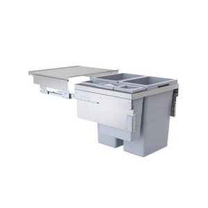 Image de Hailo Poubelle de cuisine tri s&eacute;lectif 4 bacs encastrable 90L (38+38+12+2.5) Euro Cargo