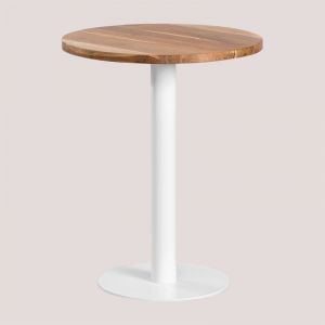 Table de Bar Ronde en Bois d'Acacia Macchiato SKLUM BLANC &Oslash;60 cm 75 cm