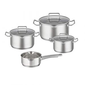 Rösle Batterie de cuisine 4 pièces expertiso, lot de casseroles avec 3 faitouts et 1