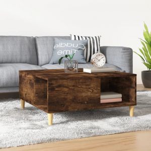 Image de VidaXL Table basse chêne fumé 80x80x36,5 cm bois d'ingénierie