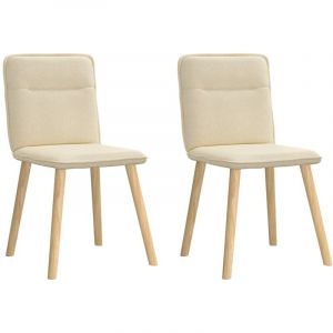 VidaXL Chaises à manger lot de 2 crème tissu