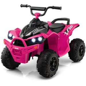 Coast 12V Kids Quad Electric - Pink - 96x58x70 cm - Véhicule rechargeable avec vitesse haute/basse, roues larges et phares réalistes