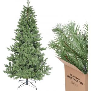 Salcar Nordmann - Sapin de Noël Artificiel de qualité supérieure - 90% polyéthylène - Moulé par Injection - avec système de Pliage Rapide, 210 cm