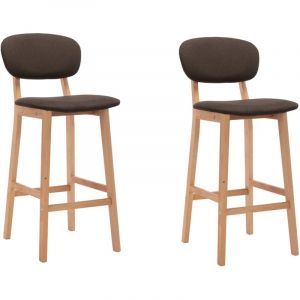 VidaXL Tabourets de bar 2 pcs Marron Tissu