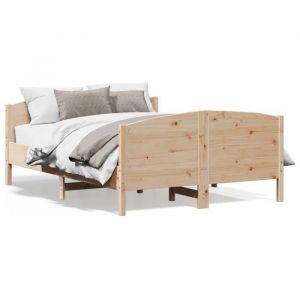 VidaXL Cadre de lit avec tête de lit 140x190 cm bois de pin massif