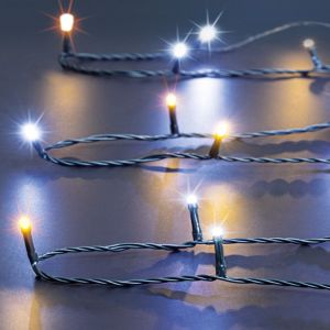 Guirlande lumineuse solaire 100 LED Blanc mixte 10 Mètres et 8 jeux de lumière