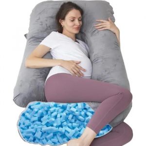 Taibest Coussin De Grossesse Complet En Forme De U Avec Housse Amovible Pour Femmes Enceintes,Gris
