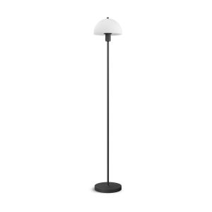 Lampadaire structure en métal noir et verre opale 125cm Vienda - Herstal