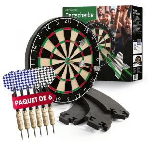 #DoYourDart Cible de fl&eacute;chettes en sisal - fibre auto-fermante - avec surround & fl&eacute;chettes