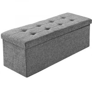 Image de Banc coffre de rangement pliable tissu gris clair 2208146