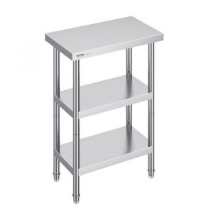 VEVOR Table de Préparation INOX, 35,6 x 61 x 86,4 cm