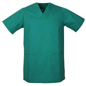 Misemiya - V&Ecirc;TEMENTS DE Travail Unisex COL PIC Manches Courtes M&eacute;dicaux Unisexe - Ref.817-5XL, Vert