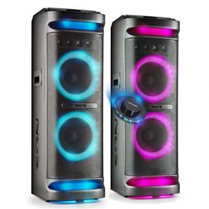 Enceintes Actives SONO DJ WILDSPACE3 - 8000W, Bluetooth, USB/AUX IN, Lumière LED, TWS, Double Subwoofer 10 "- Soirée, Fête, Bar