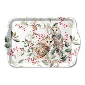 Ambiente Petit plateau rectangulaire couple de chouettes