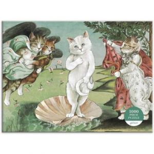 Galison Puzzle 1000 pièces : Naissance de Vénus, Meowsterpiece de l'art occidental