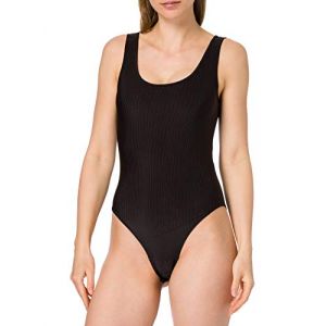 Urban classics Ladies Shiny Rib Body Couche de Base, Noir, XXL Femme